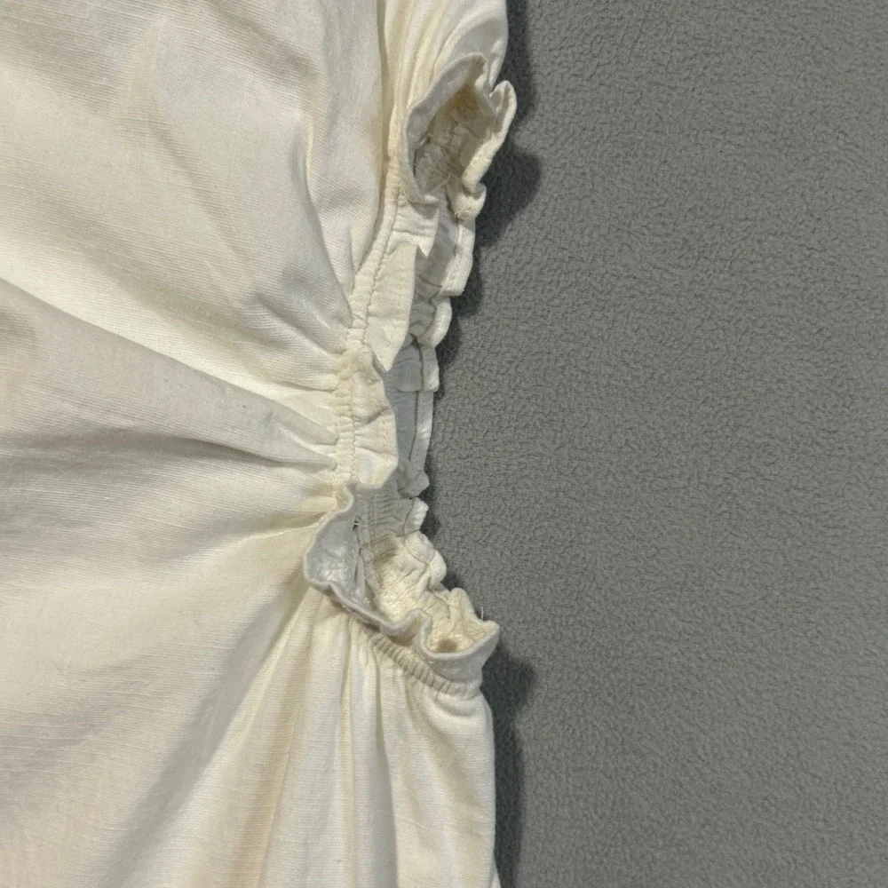 Mable‎ White Strapless Cutout Midi Dress Womens Size Large Party Cocktail